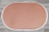 My Evilla Modern Dekoratif Halı Jel Kaymaz Taban Peluş Pembe Saçaklı Oval Halı - 2