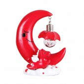 Unicorn Ay Masa Gece Lambası Unicorn Işıklı Biblo Kırmızı - 1
