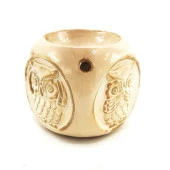 Buhurdanlık Dört Köşeli Baykuş Görünümlü Bej thumbnail 1