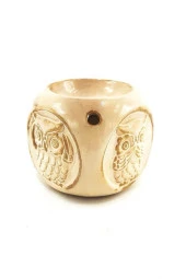 Buhurdanlık Dört Köşeli Baykuş Görünümlü Bej thumbnail 3