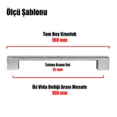 Cemre Çekmece Mutfak Dolap Kapak Kulpu Kulbu 160 mm Metal Kulp - 11
