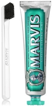 Marvis Classic Strong Mint Beyazlatıcı Diş Macunu 85 ml ve Marvis White Soft Diş Fırçası - 1