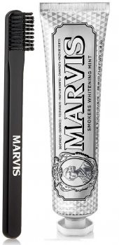 Marvis Smokers Mint Beyazlatıcı Diş Macunu 85 ml ve Marvis Black Orta Sert Diş Fırçası - 1