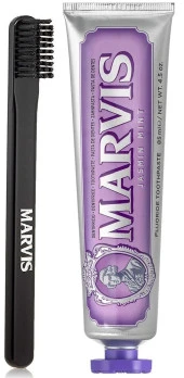 Marvis Jasmin Mint Beyazlatıcı Diş Macunu 85 ml ve Marvis Black Orta Sert Diş Fırçası - 1