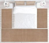 My Evilla Modern Dekoratif Halı Jel Kaymaz Taban Bej Yatak Odası Seti - 1