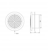 AFS 100 141 x Q 100 mm Sinek Telli Yuvarlak Anemostad Raksan Duvar Tavan Ezgzoz Basma Uygun AGMair Agm Havalandırma - 4