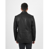 Martell Siyah Fit Blazer Hakiki Deri Ceket Erkek - 5