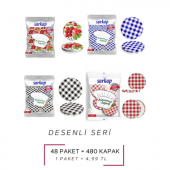 Sarkap Sarkap Hijyenik Paketli 10 Adet Kavanoz Kapağı KARIŞIK DESEN Gönderimli - 5