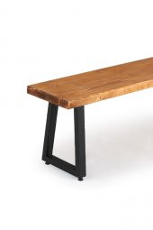 180x32 Doğal Ahşap Ladin Kütük Ağaç Bench Bank Eğik U Ayak - 2