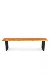 160x32 Doğal Ahşap Kütük Ağaç Bench Bank Özel Dikdörtgen Ayak - 3