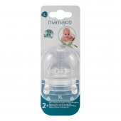 Mamajoo 0 BPA Silikon Biberon Emziği İkili XL No.4 Yoğun Akış - 1