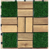 Ahşap-Çim Karo 30x30 cm Yer Döşeme Karosu Balkon Yer Döşemesi Bahçe Düzenleme Bahçe Yolu - 1