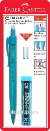 Faber Castell 0.5 mm Tri Click Versatil Kalem Seti Mavi - 1