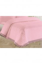 Roza Çift Kişilik Kapitoneli Yatak Örtüsü Pudra thumbnail 7