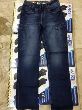 İŞÇİ KOT PANTOLON ÇOK CEPLİ BELİ LASTİKLİ LACİVERT XXL 52 BEDEN - 1