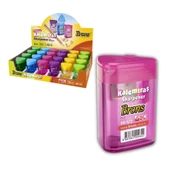 Üçgen Kalemtraş 2 Bıçaklı 1 Adet Renkli Brons Kalemtraş Üçgen 1 Adet - 4