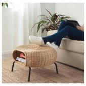 Tabure Sehpa Rattan Antrasit El Yapımı Y-36 cm X Ç-62 cm  Meridyendukkan IKEA - 3