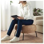 Tabure Sehpa Rattan Antrasit El Yapımı Y-36 cm X Ç-62 cm  Meridyendukkan IKEA - 4