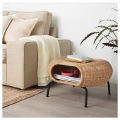 Tabure Sehpa Rattan Antrasit El Yapımı Y-36 cm X Ç-62 cm  Meridyendukkan IKEA - 6