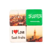 Suudi Arabistan Temalı Dörtlü Taş Magnet thumbnail 1