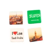 Suudi Arabistan Temalı Dörtlü Taş Magnet thumbnail 2