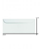 12 Adet Beyaz Zarf 11x22 Cm - 2