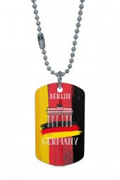 Berlin Almanya Gümüş Renk Künye / Kolye DFT3931 - 1