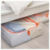 Saklama Kutusu,Hurç IKEA Fermuarlı 55x49x19 cm Beyaz -Turuncu Renk Dolap İçi Düzenleyiciler,Hurç - 3
