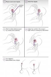 Zincirli Göğüs Meme Ucu Aksesuar Sıkıştırma Piercing - 3