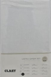 Clasy Çift Kişilik Lastikli Çarşaf Seti 180x200 V1 Beyaz - 1