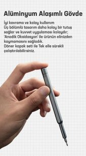 Shaza 24 Parça Hassas Tornavida Seti Mıknatıslı Alüminyum Kasa Telefon, Pc vb. Tamir Seti - 5