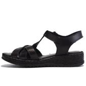 Dagoster DZA07-60021011 Siyah Günlük Ortopedik Deri Kadın sandalet thumbnail 3