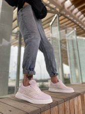 BA0195 Erkek Beyaz Bağcıklı Yüksek Taban Tarz Spor Ayakkabı - 3