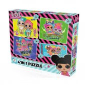 LOL7627 Laço Kids L.O.L. 4ü1 Kutuda Puzzle / 6+12+16+25 Parça Puzzle - 1