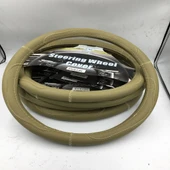 38CM Bej Renk Deri Direksiyon Kılıfı Geçmeli Model A+ İthal Ürün - 4