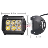 Offroad Sis Çalışma Lambası Turuncu Beyaz Cakar Modlu 12 Led 18W  A+ İthal Ürün - 3