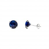 Nipora Night Blue Zirkon Taşlı 925 Ayar Gümüş Kadın Küpe - 1