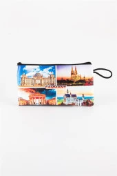 Almanya Temalı Deri Makyaj Çantası - 3