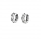 Nipora Starlight Diamond Zirkon Taşlı Halka Tasarım 925 Ayar Gümüş Küpe - 1