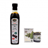 ORGANİK KEÇİBOYNUZU ÖZÜ 670 GR SOĞUK SIKIM VE  ÇAM KOZALAĞI ÖZÜ 350 ML - 1