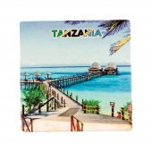 Tanzanya Temalı Taş Bardak Altlığı - 1