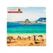 Madagaskar Temalı Ahşap Bardak Altlığı - 1