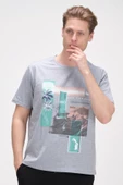 Erkek Oversize Baskılı Bisiklet Yaka Pamuklu Kısa Kollu Basic T-Shirt - 5