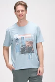 Erkek Oversize Baskılı Bisiklet Yaka Pamuklu Kısa Kollu Basic T-Shirt - 3