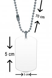 Domates Güzeli Gümüş Renk Künye / Kolye DFT4650 - 3