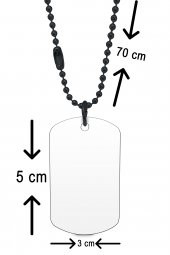 Bayat Boyu Siyah Renk Künye / Kolye DFT5490 - 3