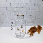 Hometarz Ev Dekorasyon Lüx Cam Masa Vazo Dekoratif Süsleme 20 cm - 2
