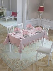 Finezza Ahsen Dantelli Etamin Kumaş Sofra Takımı 8 Kşl. 170x230 cm 17 Prç. - 191 - 2