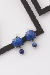 Lapis Lazuli Doğal Taş Küpe - 1
