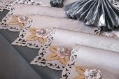 Finezza Afife Kadife Gümüş Füme Sofra Takımı 8 kişilik 160x230 cm 34 Prç. - 955 - 3